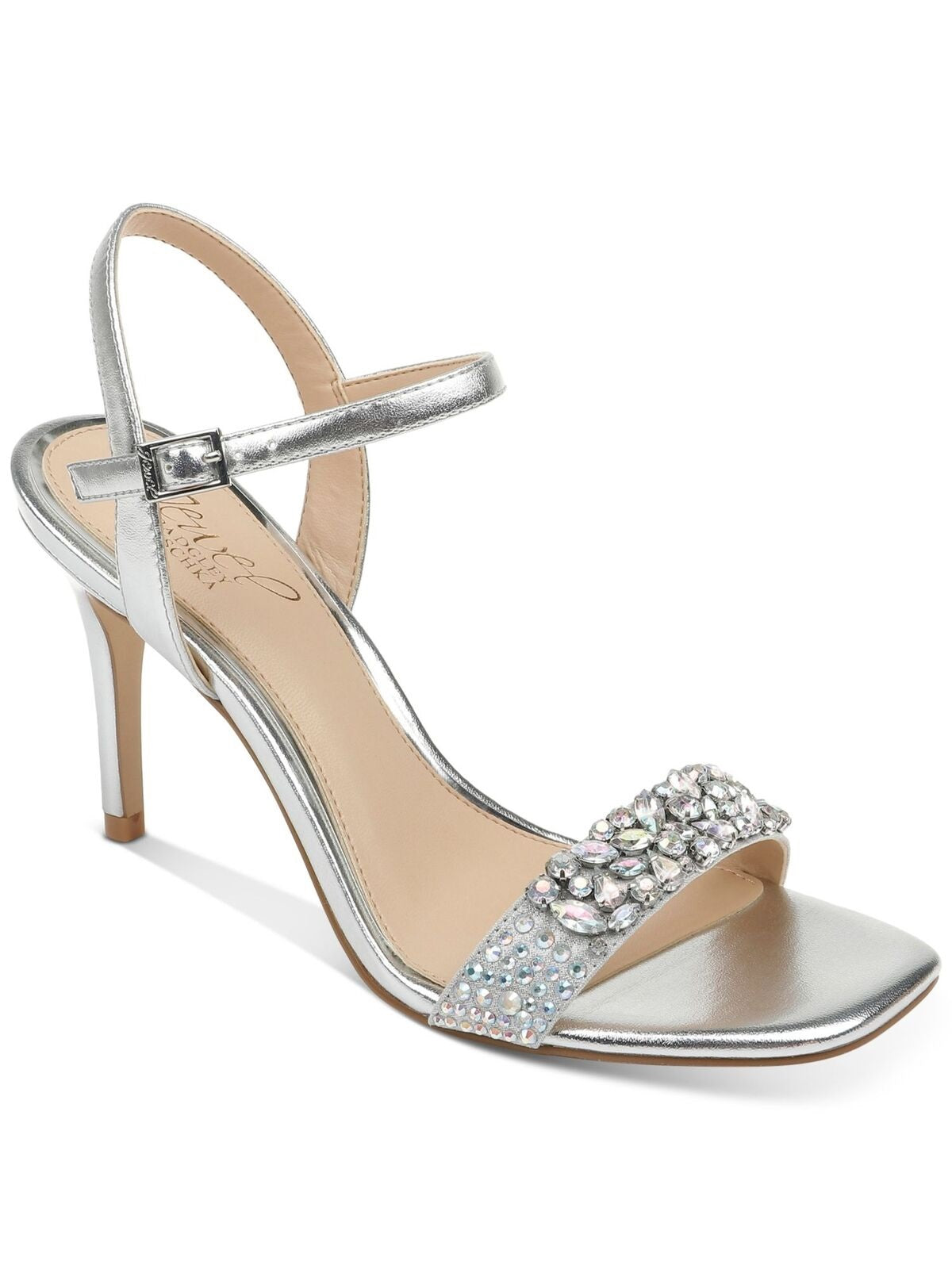Badgley Mischka Women's Natasha Patent Evening Heels Gray Size 8