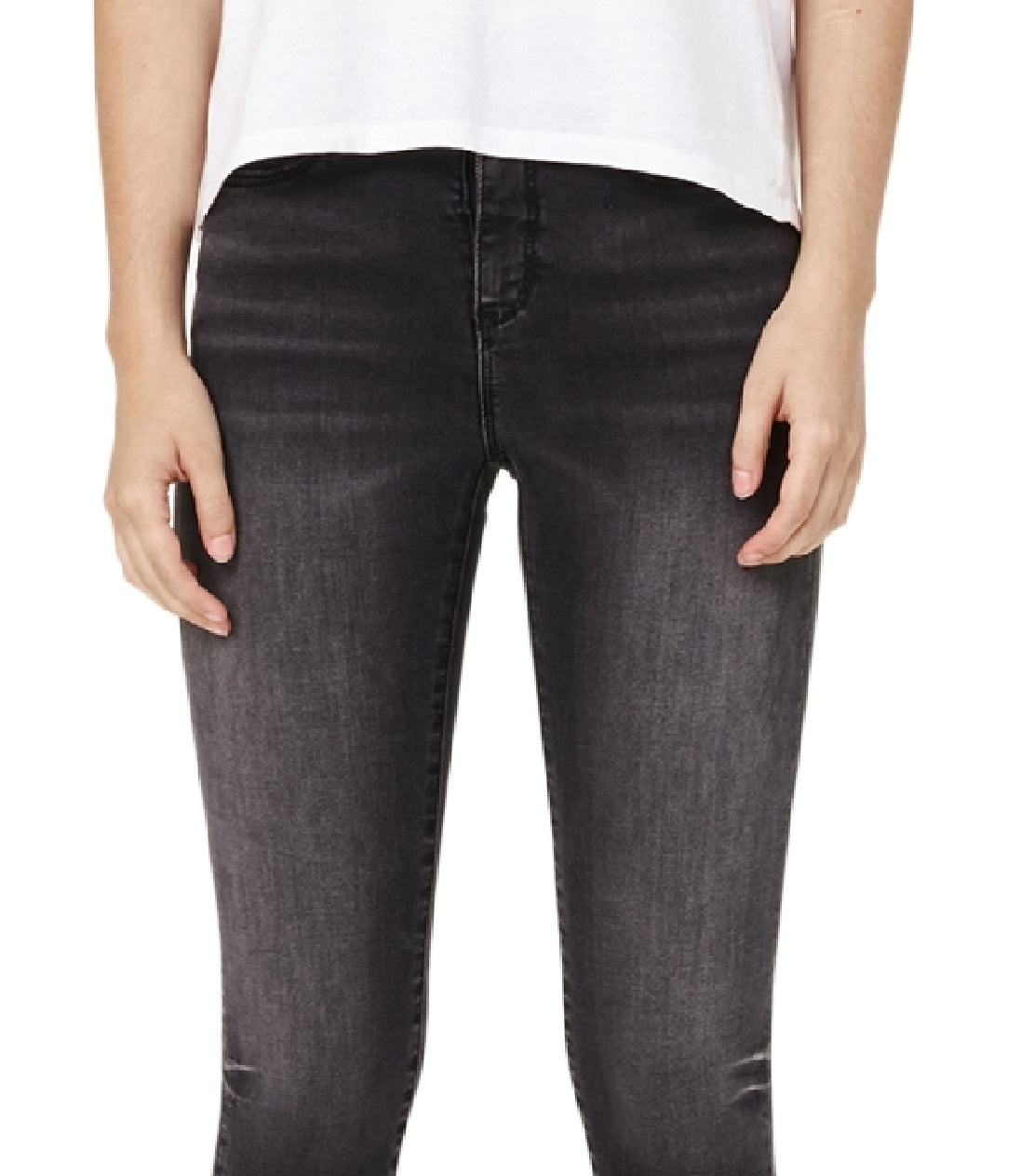 Jaen Women's Halee Straight Leg Cropped Jeans Gray Size 32