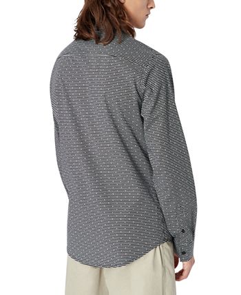 A|X Armani Exchange Men's Stretch Geo Print Button Down Shirt Black Size Medium