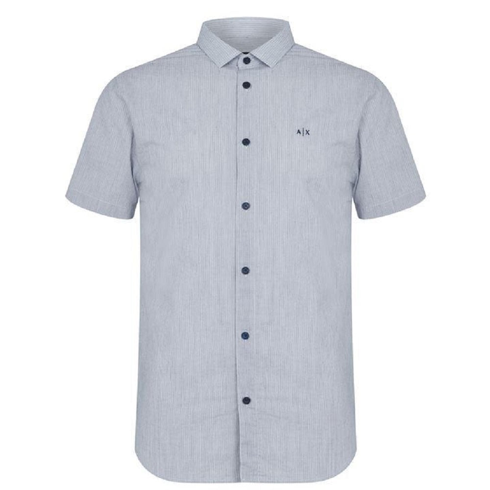 A|X Armani Exchange Men's Plaid Floral Print Camp Shirt Blue Size X-Large