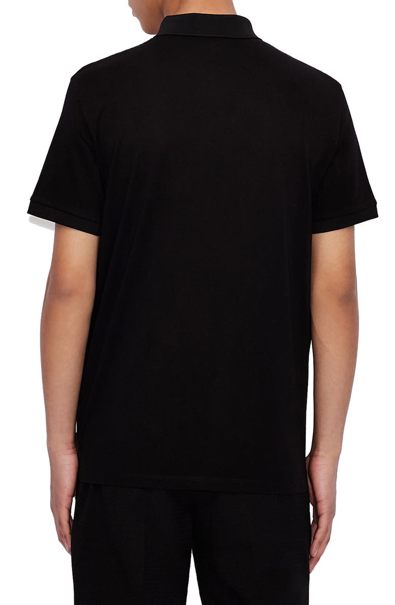 AX Armani Exchange Men's Milano New York Logo Polo Shirt Black Size Medium
