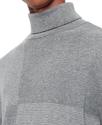A|X Armani Exchange Men's Colorblocked Turtleneck Sweater Gray Size Large