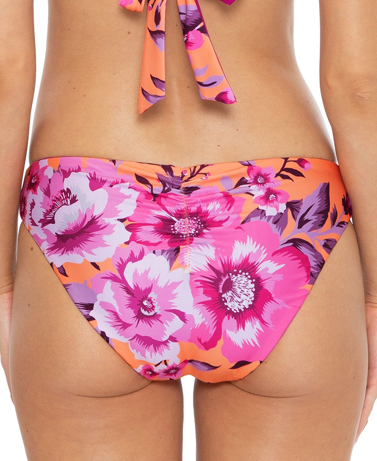 Becca Women's Full Bloom Reversible Hipster Bikini Bottoms Purple Size Large