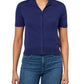 Vince Womens Collared Button Up Shirt Deep Iris X Large