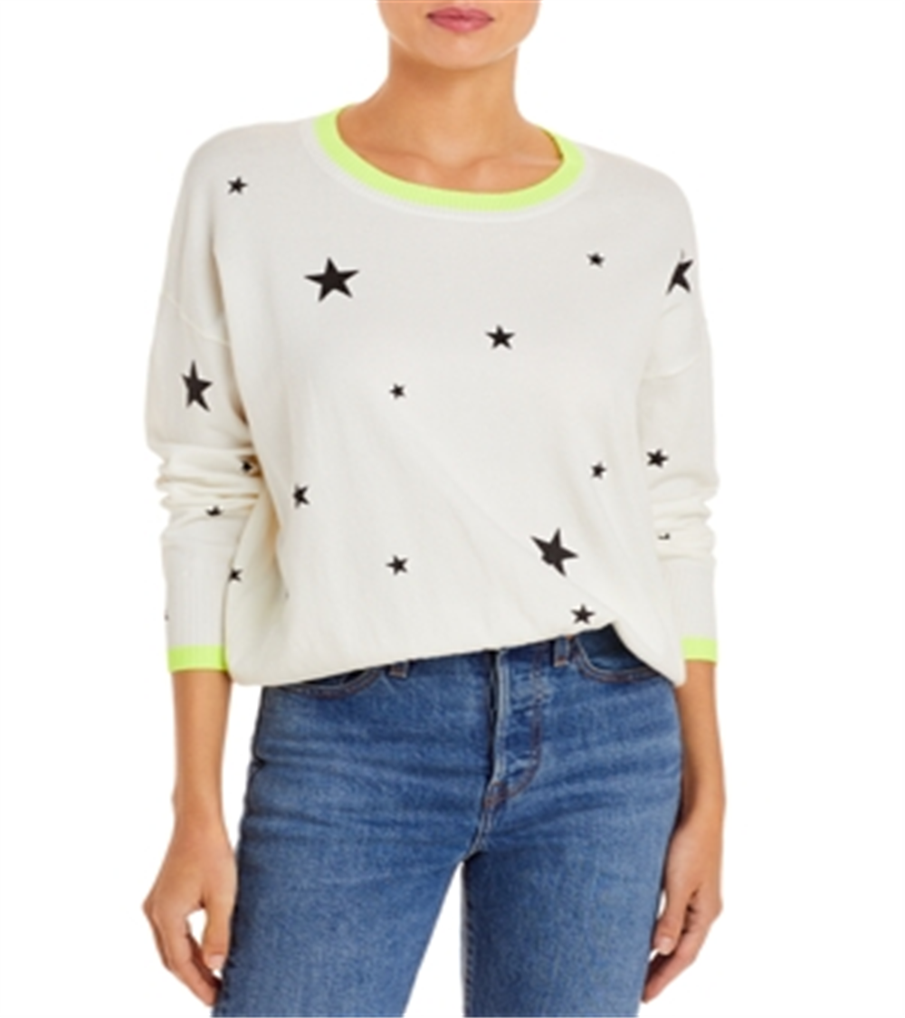 Aqua Women's Star Print Sweater Brown Size S