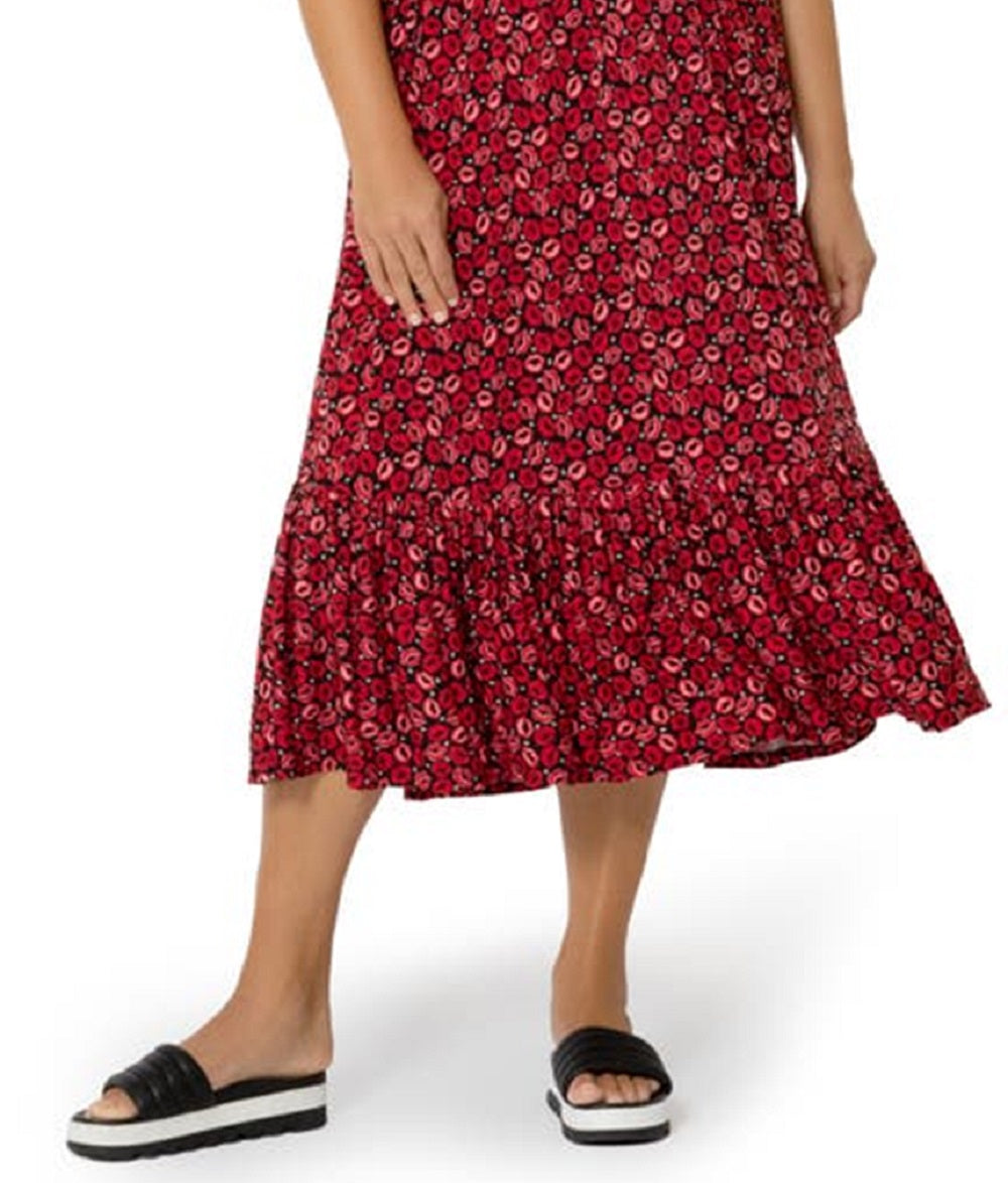 Leota Women's Kelly Ruffle Hem Dress Red