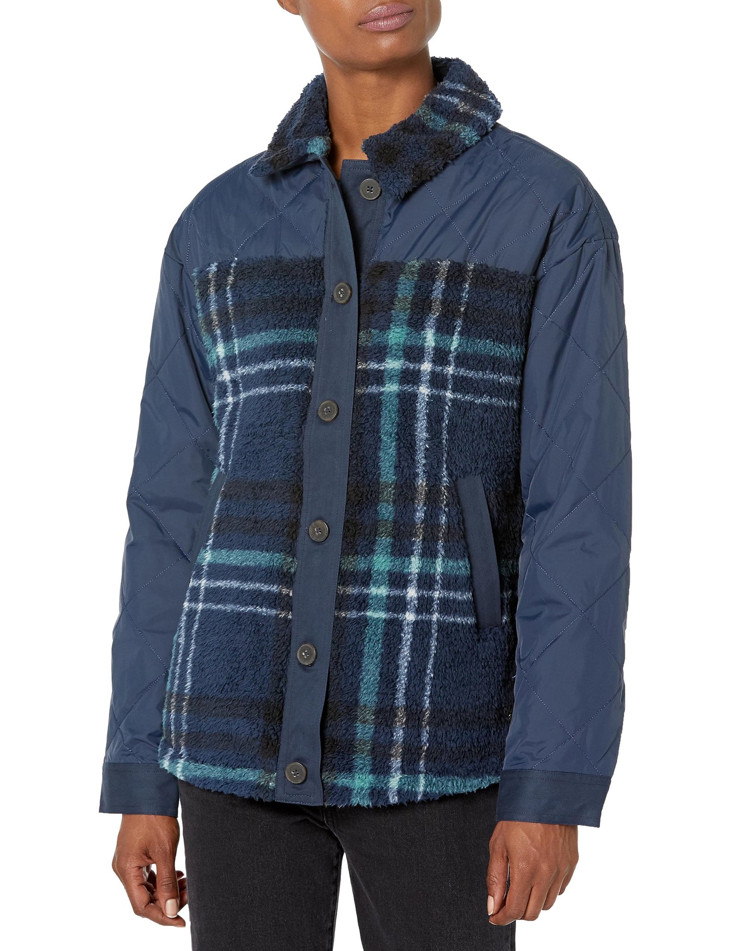 Carve Designs Women's Vineyard Shacket - Dark Blue Plaid