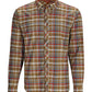 Simms Mens Bugstopper Long Sleeve Fishing Shirt Insect Shield UPF 30 Chestnut Multi Plaid Small
