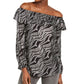 Michael Michael Kors Women's Metallic Chain-Print Top, Black/Silver, Size Petite