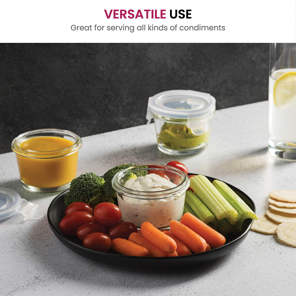 4 Oz Glass Food Containers - 6 Piece Set