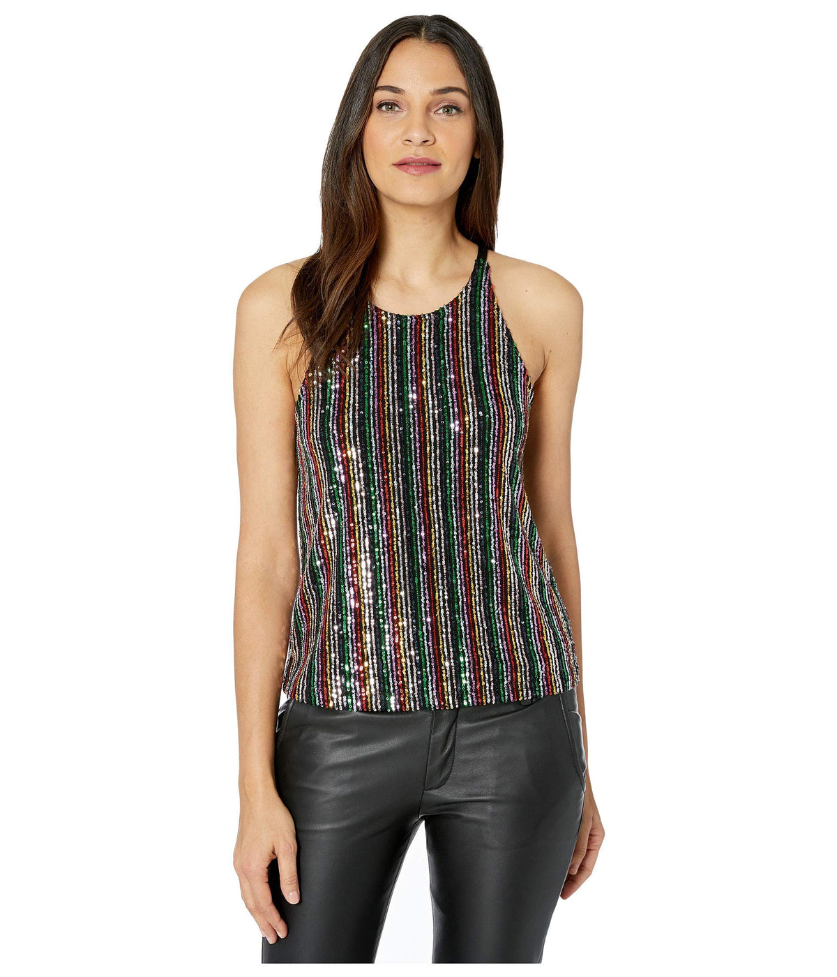 Sanctuary Clothing Womens Cyber Sequin Tank Top, Multicoloured, Small