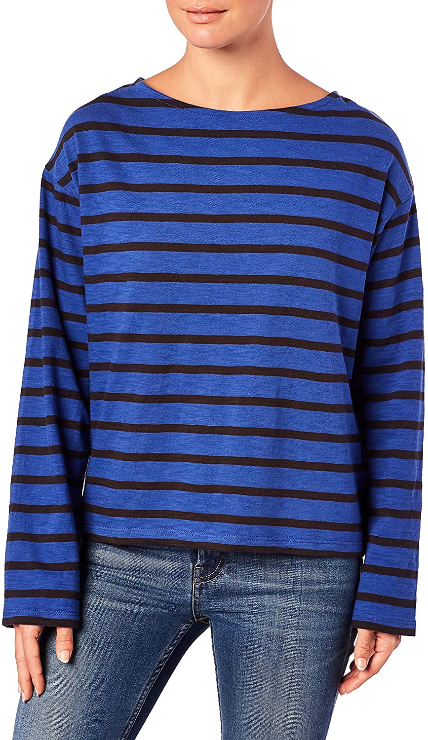 Levi's Womens Blue Striped Long Sleeve Top Size: M