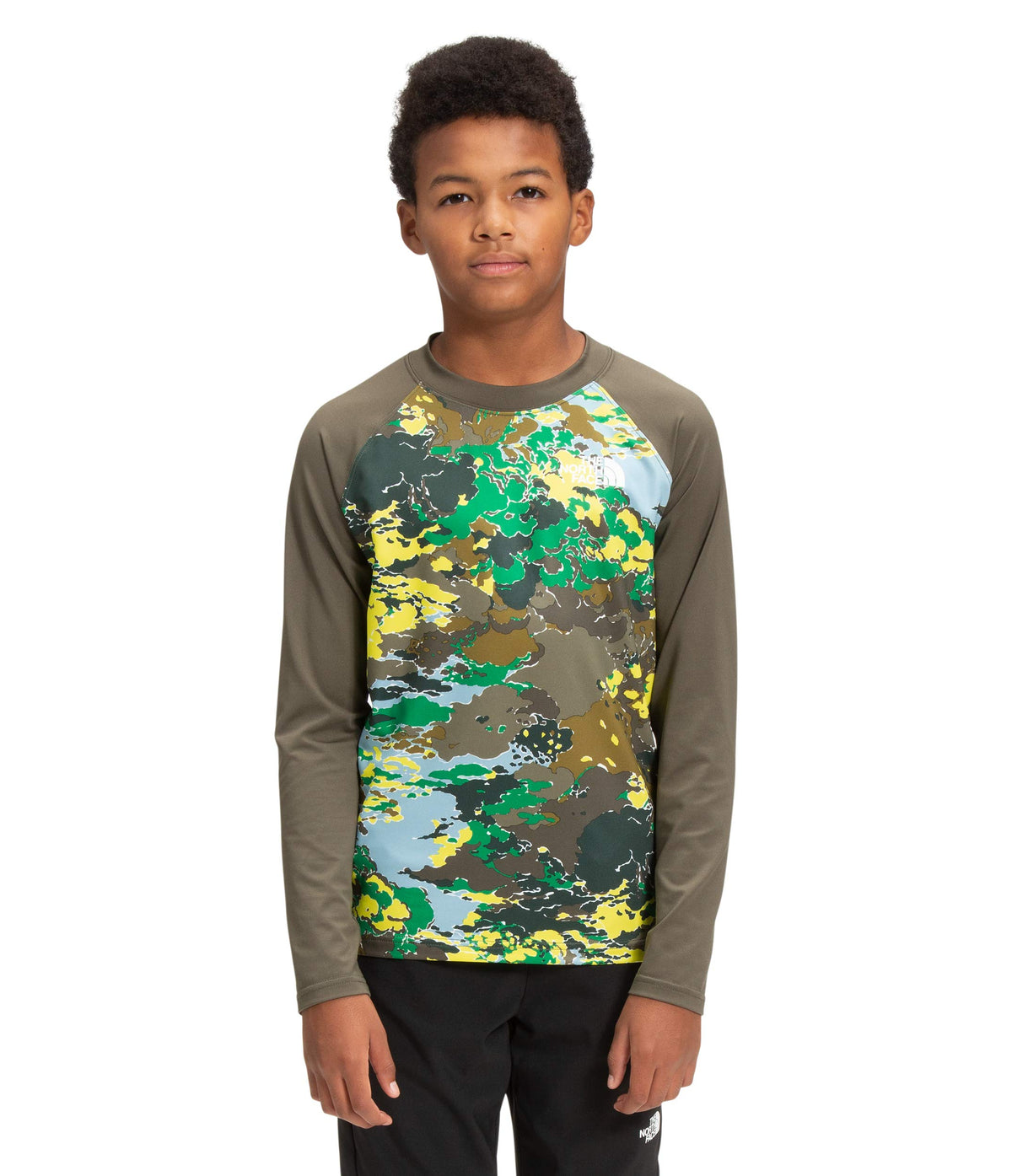 Boys Long Sleeve Sun Tee - Sulphur Spring Green Cloud Camo