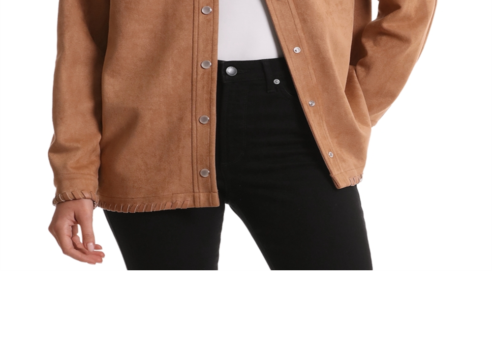Bagatelle Faux Suede Shacket Camel