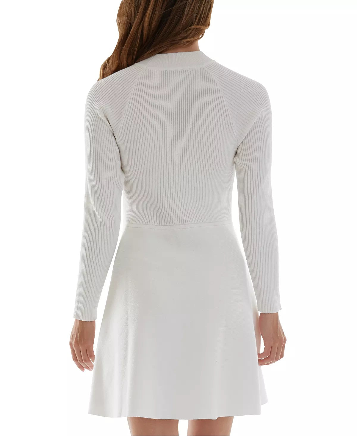 BCX Junior's Button Detail Long Sleeve Sweater Dress White Size X-Small