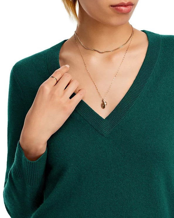 Aqua Cashmere V-Neck Cashmere Sweater