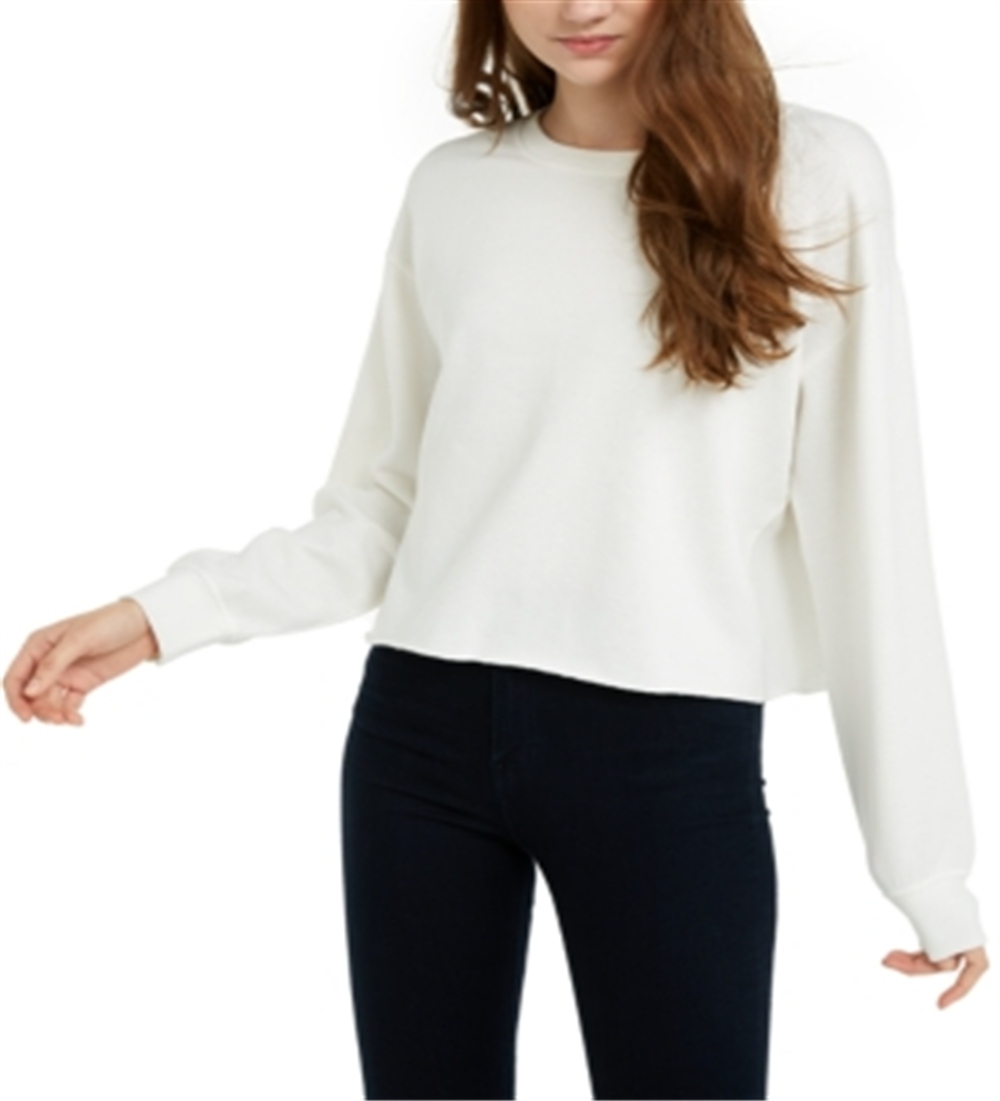 Hippie Rose Junior's Raw Hem Sweatshirt White Size X-Small