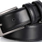 Mio Marino Men's Dual Loop Leather Belt Black Size 38