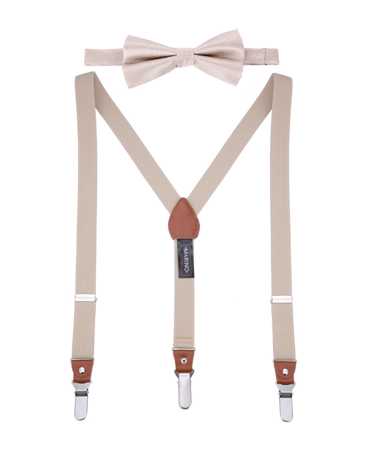 Mio Marino Men's Snazzy Suspender Bow Tie Set Brown Size 60