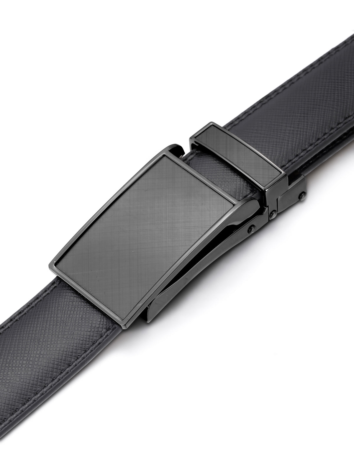 Mio Marino Men's Linxx Designer Ratchet Leather Belt Black Size Medium
