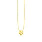 14k Yellow Gold Polished Four Leaf Clover Necklace with Diamond