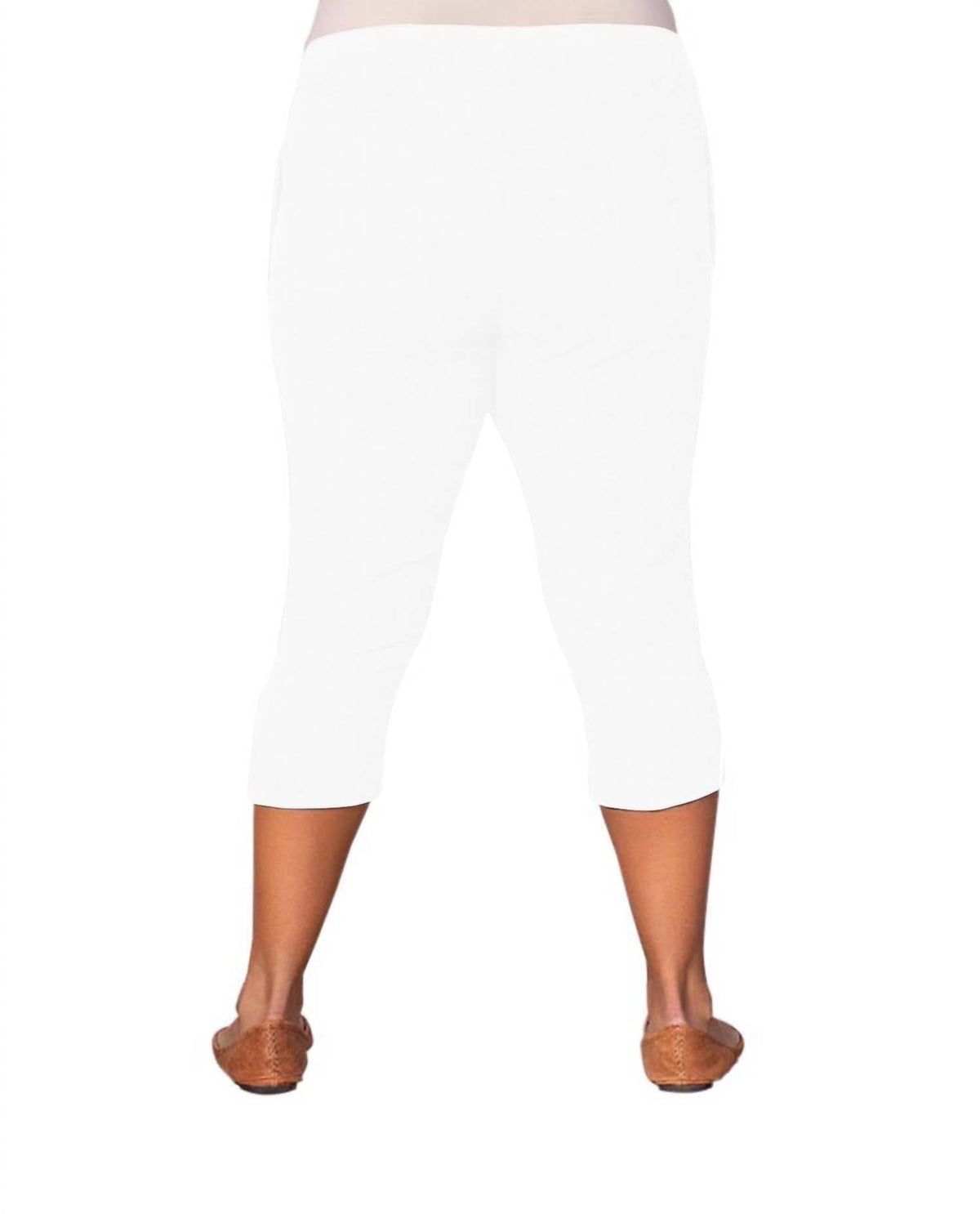 On The Plus Side - Crinkle Cotton Crop Pants - Plus