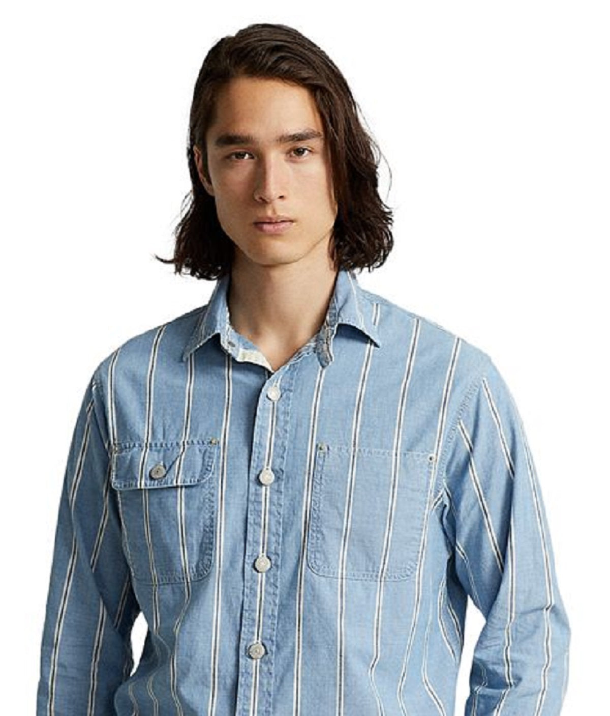 Polo Ralph Lauren Men's Classic Fit Cotton Workshirt Blue Size Large