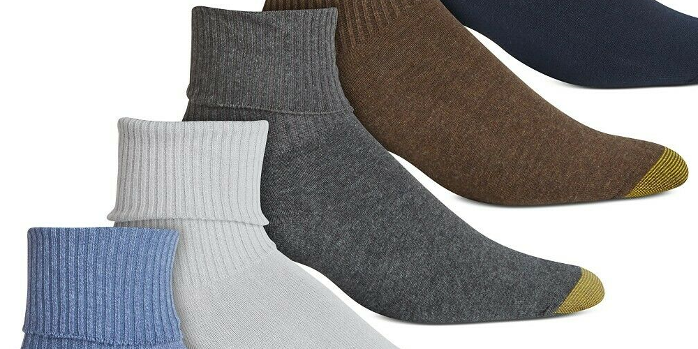 Gold Toe Women's 6 Pk Casual Turncuff Socks Blue Size 9-11