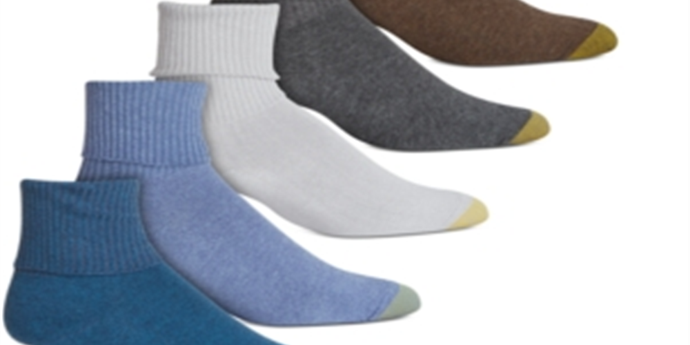 Gold Toe Women's 6 Pk Casual Turncuff Socks Blue Size 9-11