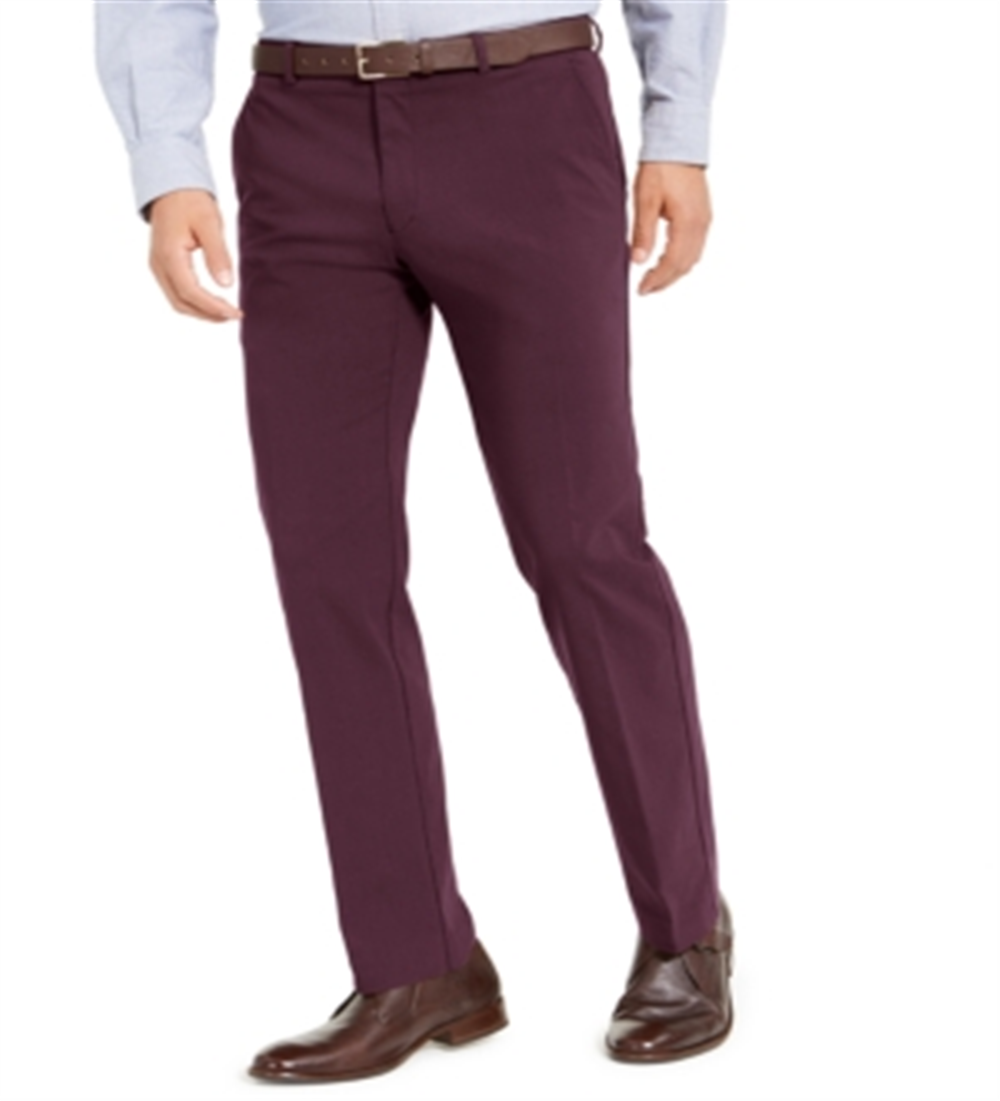 Tommy Hilfiger Men's Modern Fit Thflex Stretch Comfort Dress Pants Purple Size 42X30