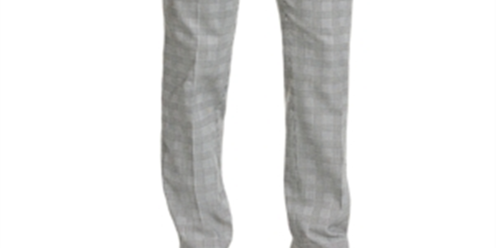 Tommy Hilfiger Men's Plaid Th Flex Stretch Modern-Fit Dress Pants White Size 34X30