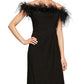 Alex Evenings Women's Feather Trimmed Off The Shoulder Gown Black Size 6