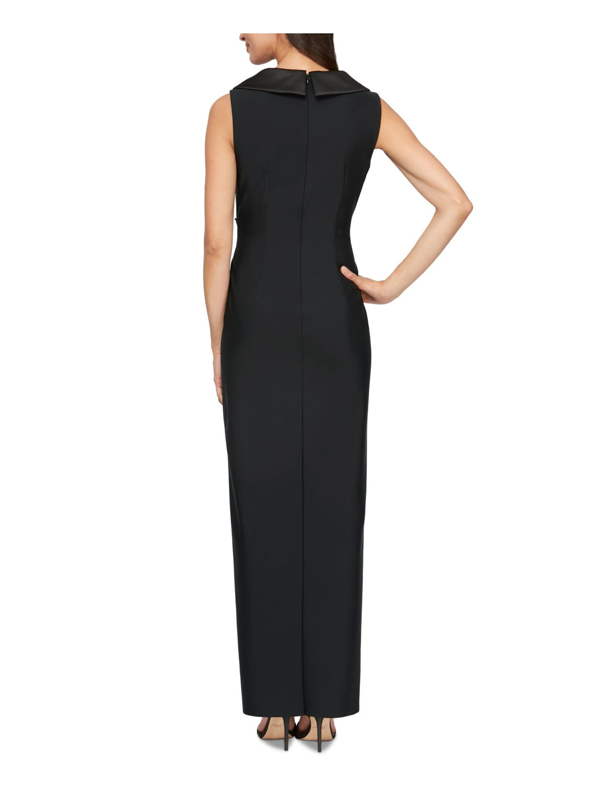 Alex Evenings Women's Notched Collar Gown Black Size 6