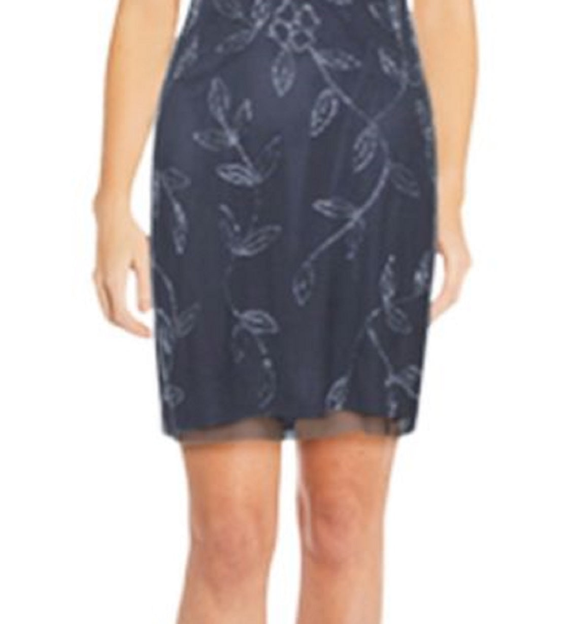 Papell Studio Women's Embellished Boat-Neck Dress Blue Size 4
