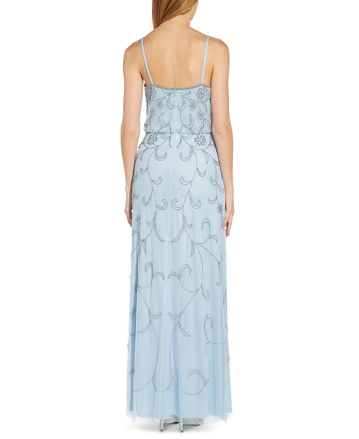 Adrianna Papell Women's Embellished Blouson Gown Blue Size 10