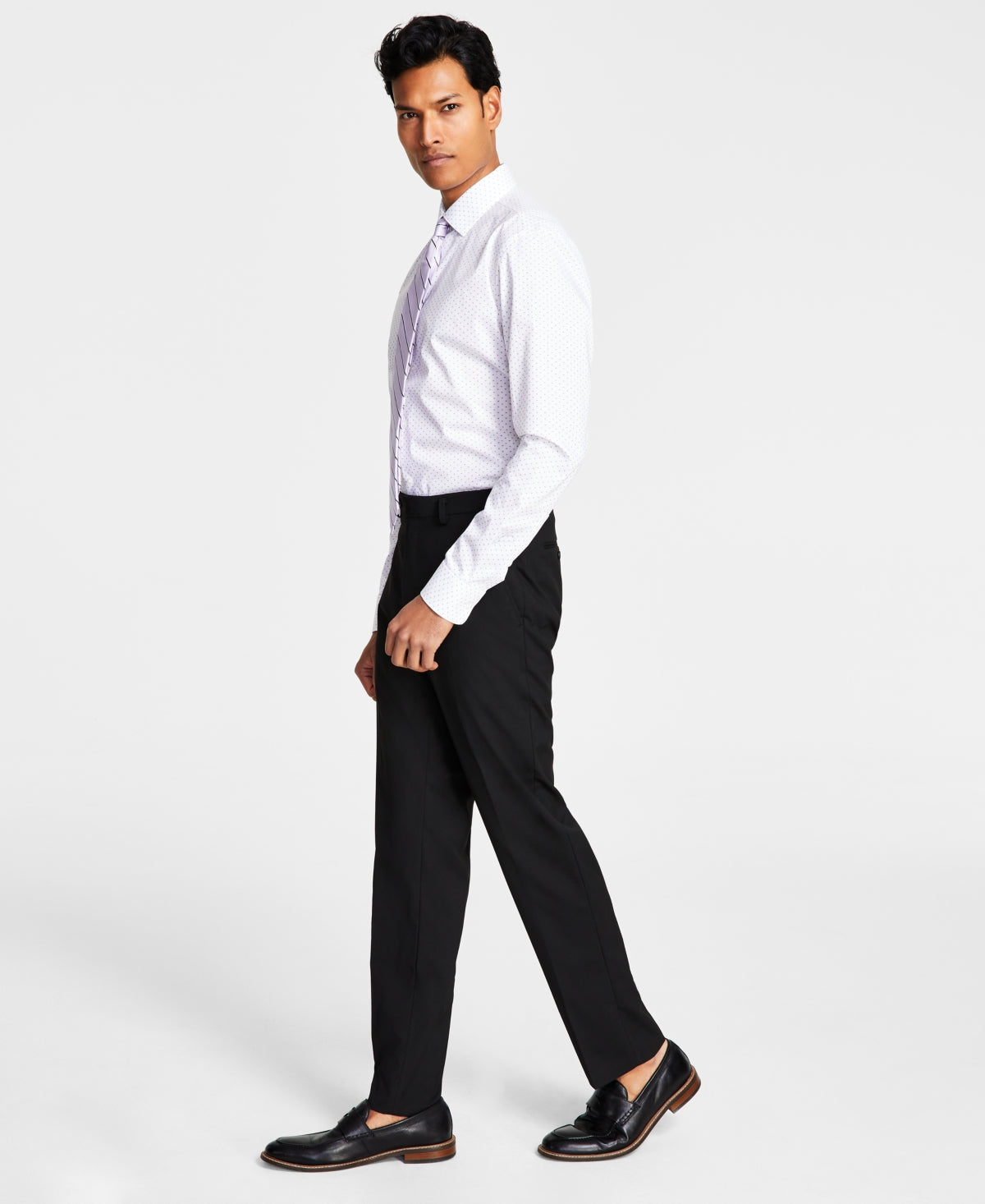 Alfani Men's Slim Fit Stretch Solid Suit Pants Black Size 36X30