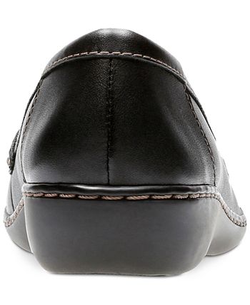 Clarks Women's Ashland Bubble Flats Shoes Black Size 7.5 W