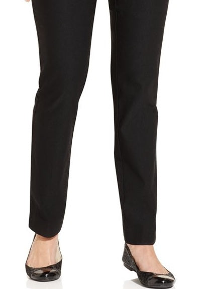 Charter Club Women's Cambridge Tummy Control Pull On Pants Black Size 28W