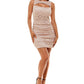 Emerald Sundae Junior's Cutout Lace Bodycon Dress Brown Size Small