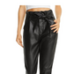 Lucy Paris Women's Faux Leather Paperbag-Waist Casual Pants