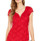 Connected Women's Sequined Lace Sweetheart Sheath Dress Red Size 10