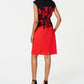 Connected Women's Belted Sheath Dress Red Size 6 Petite