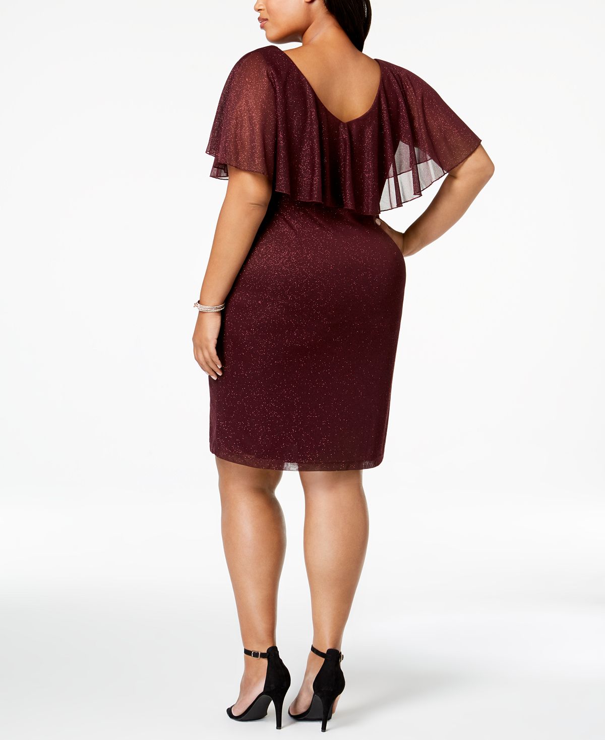 Connected Women's Short Sleeve Body Con Cocktail Dress Purple Size 20W