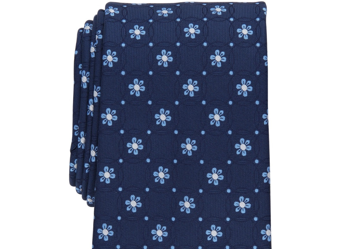 Club Room Men's Classic Floral Medallion Tie Blue Size Regular