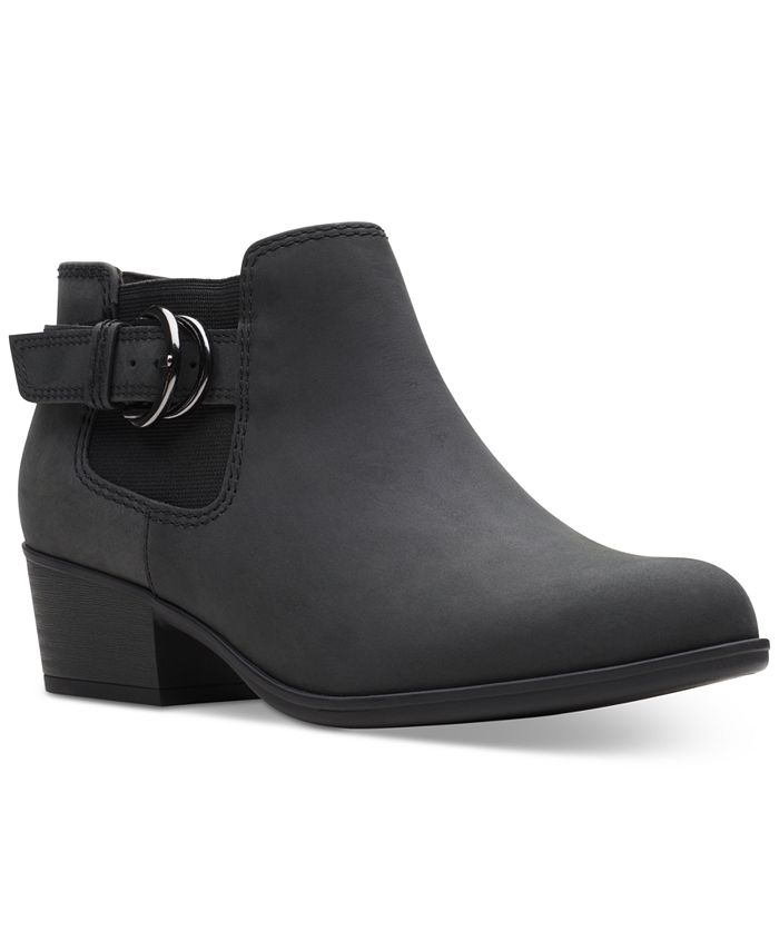 Clarks Women's Adreena Field Booties Black Size 9.5 W
