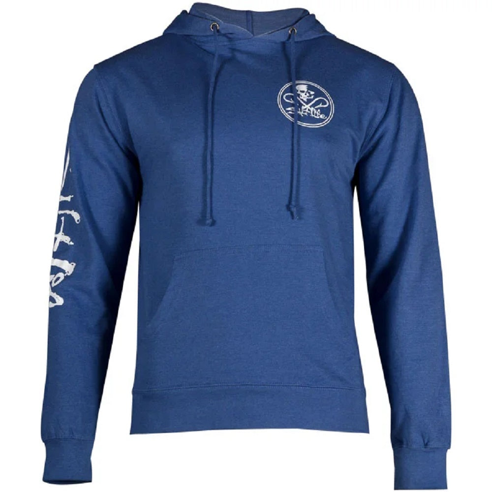Salt Life Men's Skull And Hooks Hoodie Blue Size Large