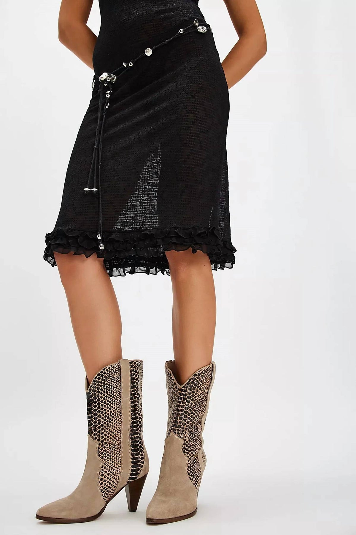 Free People - Women's Snakeskin Feather Heel Boot