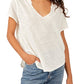 We The Free Womens Linen Cold Shoulder T-Shirt