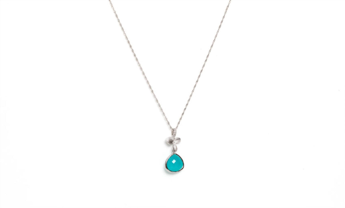 Avenue Chic - Women's Tiny Orchid Drop Pendant Necklace