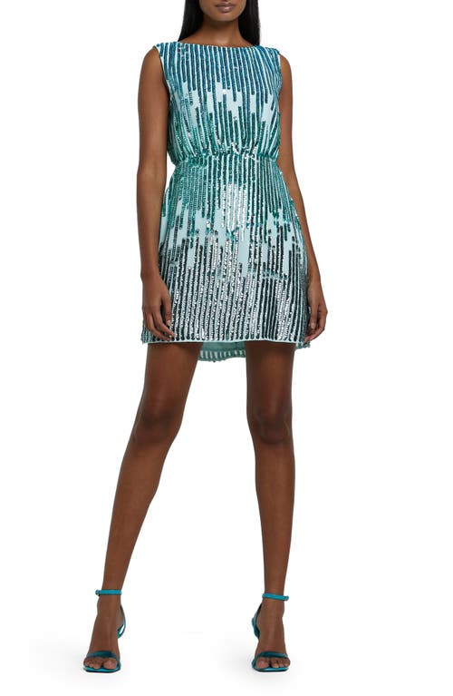 River Island Sequin Ombré Minidress in Green, Size 4